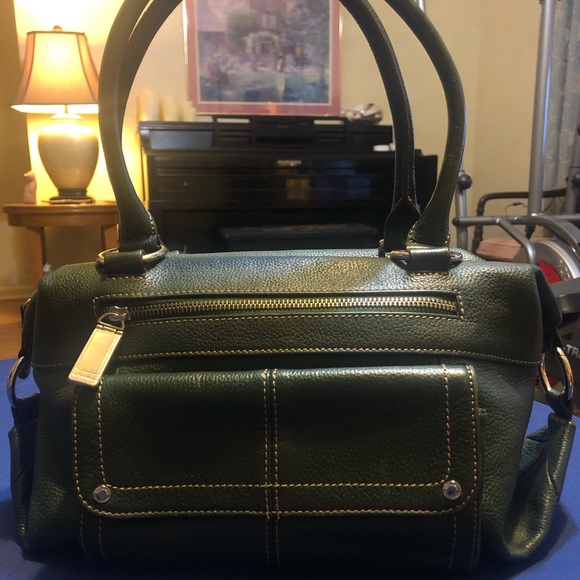 Tignanello Double-Handle Satchel - Forest Green - Picture 1 of 8